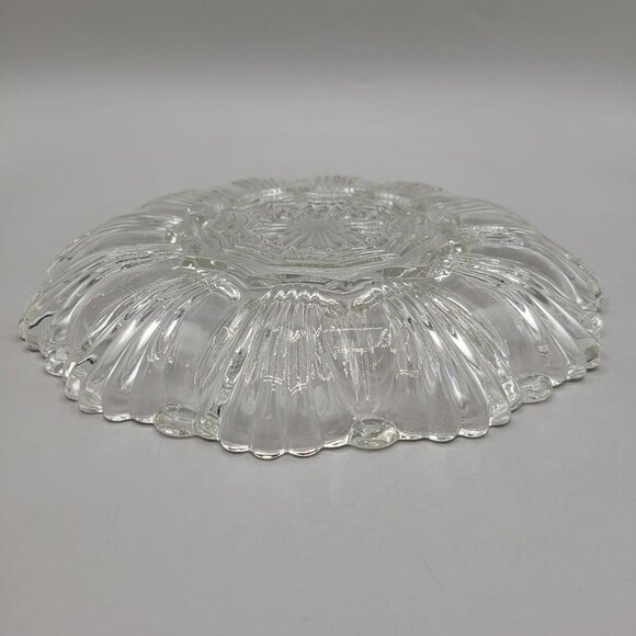 Anchor Hocking Presence Pattern Glass Deviled Egg Serving Plate Scalloped Edge - Picture 6 of 6
